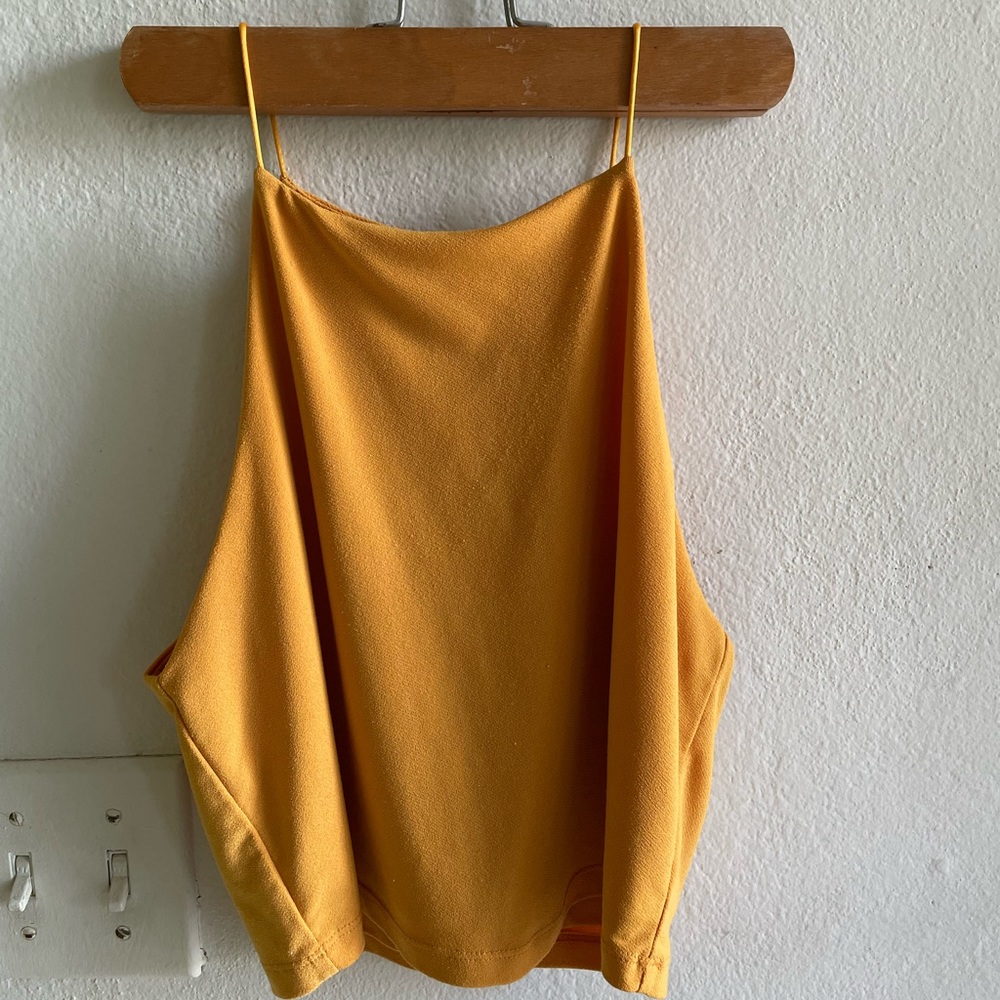 Cropped Halter Yellow Top